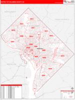 District of Columbia, Dc Wall Map Zip Code